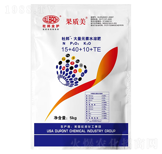 大量元素水溶肥料15+40+10+TE-果質(zhì)美-美博生物