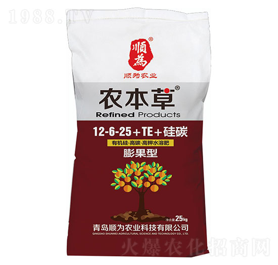 膨果型有機(jī)硅·高碳-高鉀水溶肥12-6-25+TE+硅碳-農(nóng)本草-順為農(nóng)業(yè)